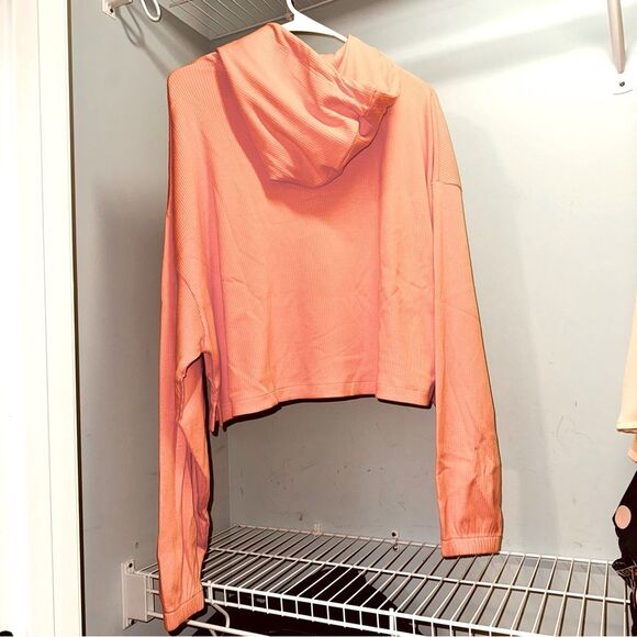 PUMA Classics Ribbed Women’s Cropped Hoodie – Orange, Size XL - Picture 5 of 7